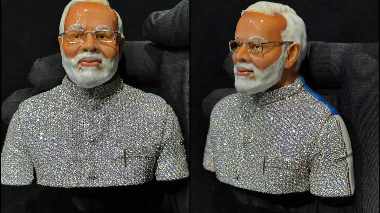 Indian Diaspora in New York Honours PM Modi With Lab-Grown Diamond Statue Indian Diaspora in New York Honours PM Modi With Lab-Grown Diamond Statue