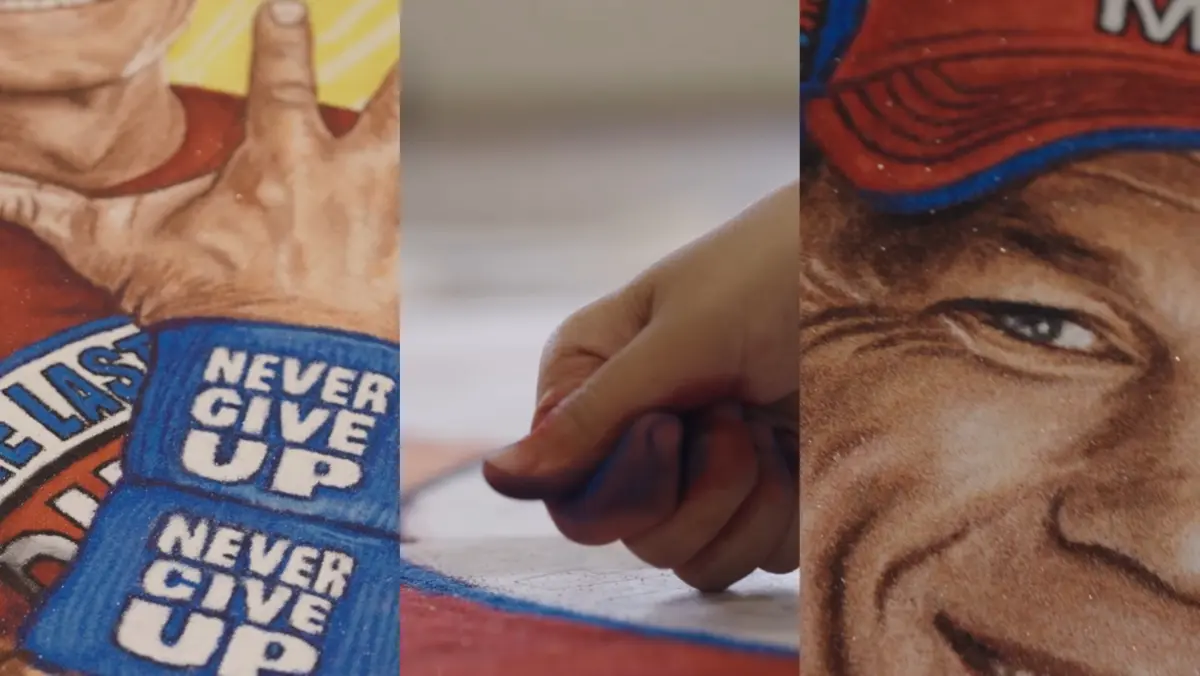 Indian fan designs special rangoli for John Cena