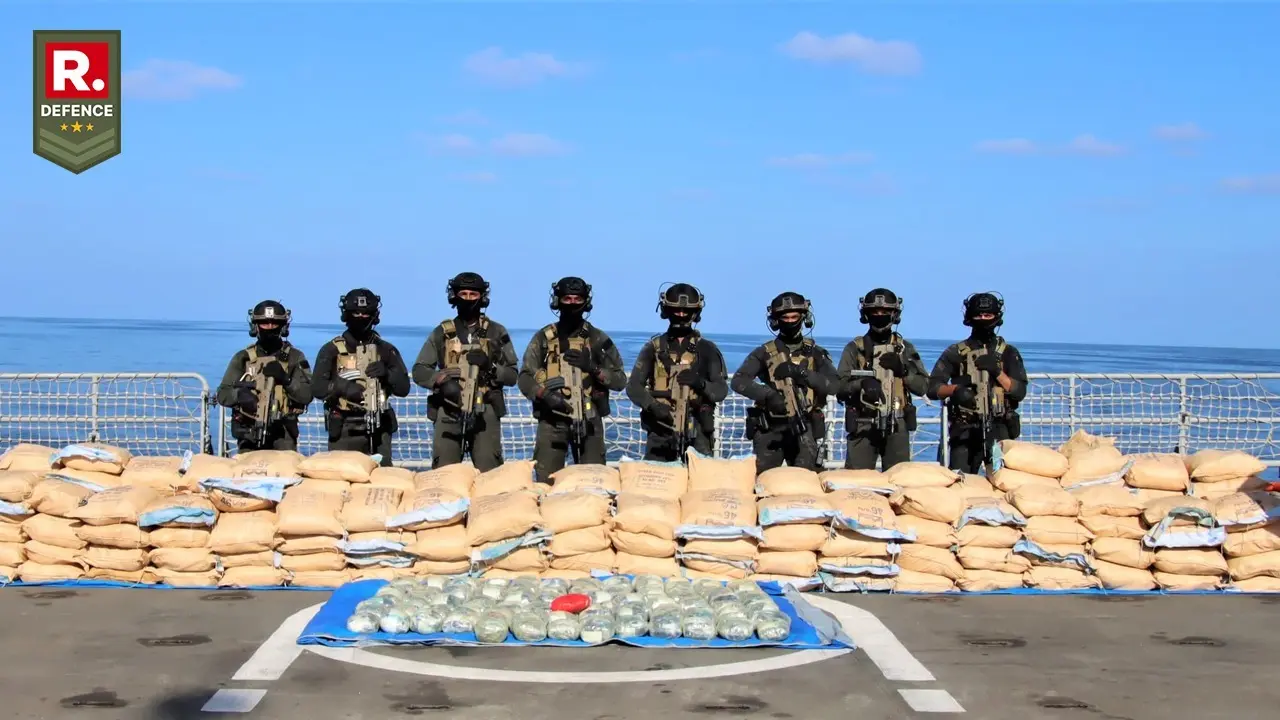 Indian Navy's INS Tarkash Seizes 2,500 Kg of Narcotics in High Seas Drug Bust Operation Indian Navy MARCOS