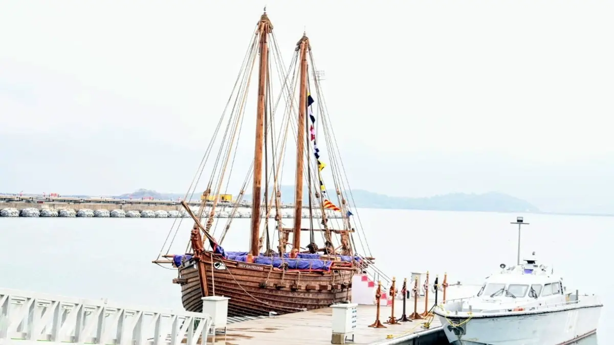 Indian Navy's Stitched Ship INSV Kaundinya