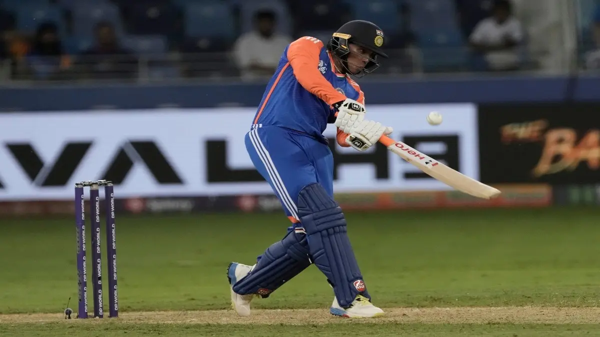 Indian opener Abhishek Sharma in action