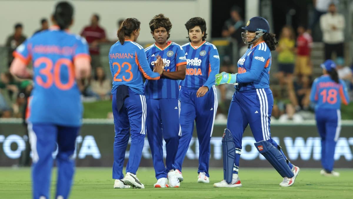 Indian players celebrate a wicket