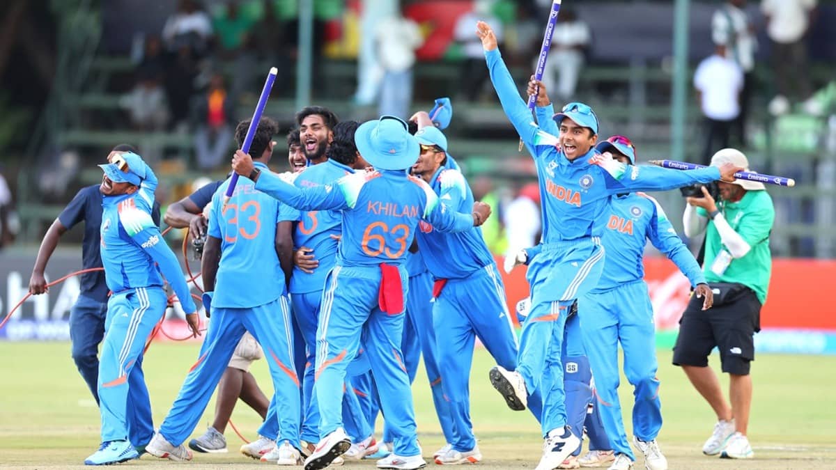Indian players celebrating after winning the U19 World Cup 2026