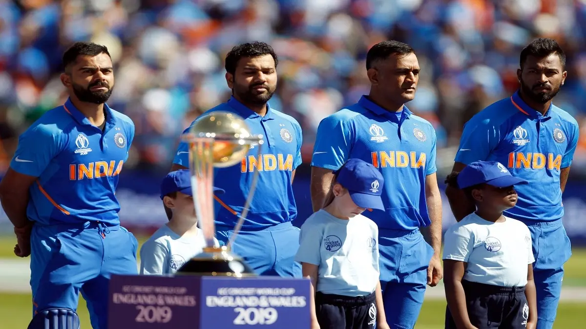 Indian players during a 2019 ICC World Cup match