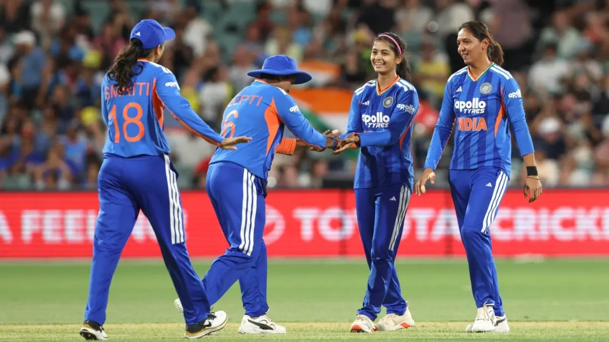 India Women Clinch Stunning 17-Run Win Over Australia In 3rd T20I, Seal Series 2-1 Indian Women players celebrating after taking a wicket against Australia in 3rd T20I