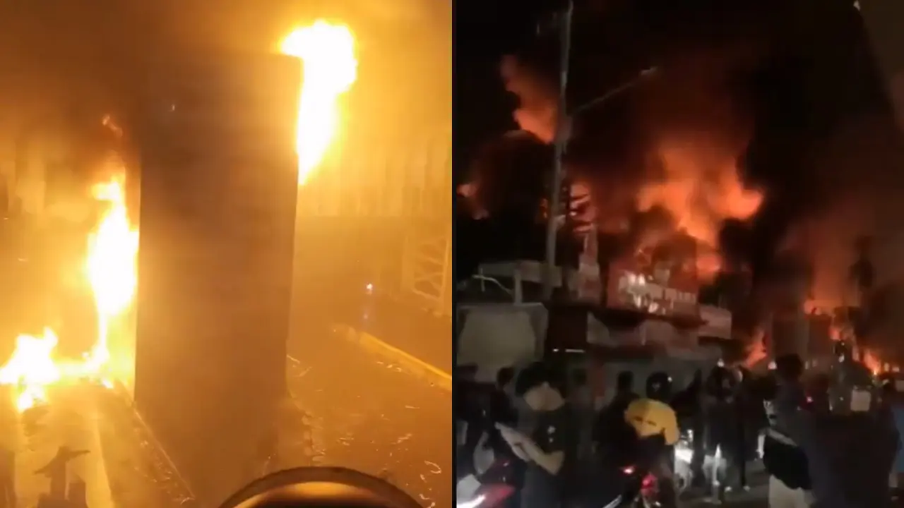 Indonesia Parliament Building Fire