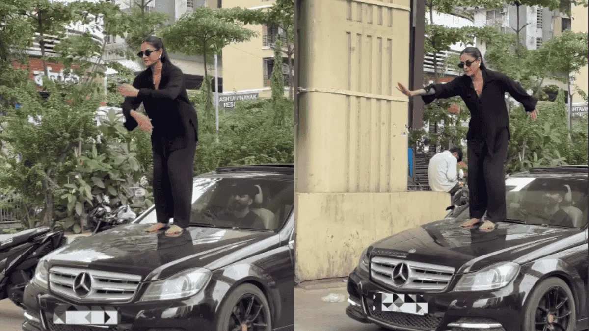 Influencer Dances on Moving Car’s Bonnet in Viral Video, Ends Up at Police Station Influencer Dances on Moving Car in Navi Mumbai in a Viral Video