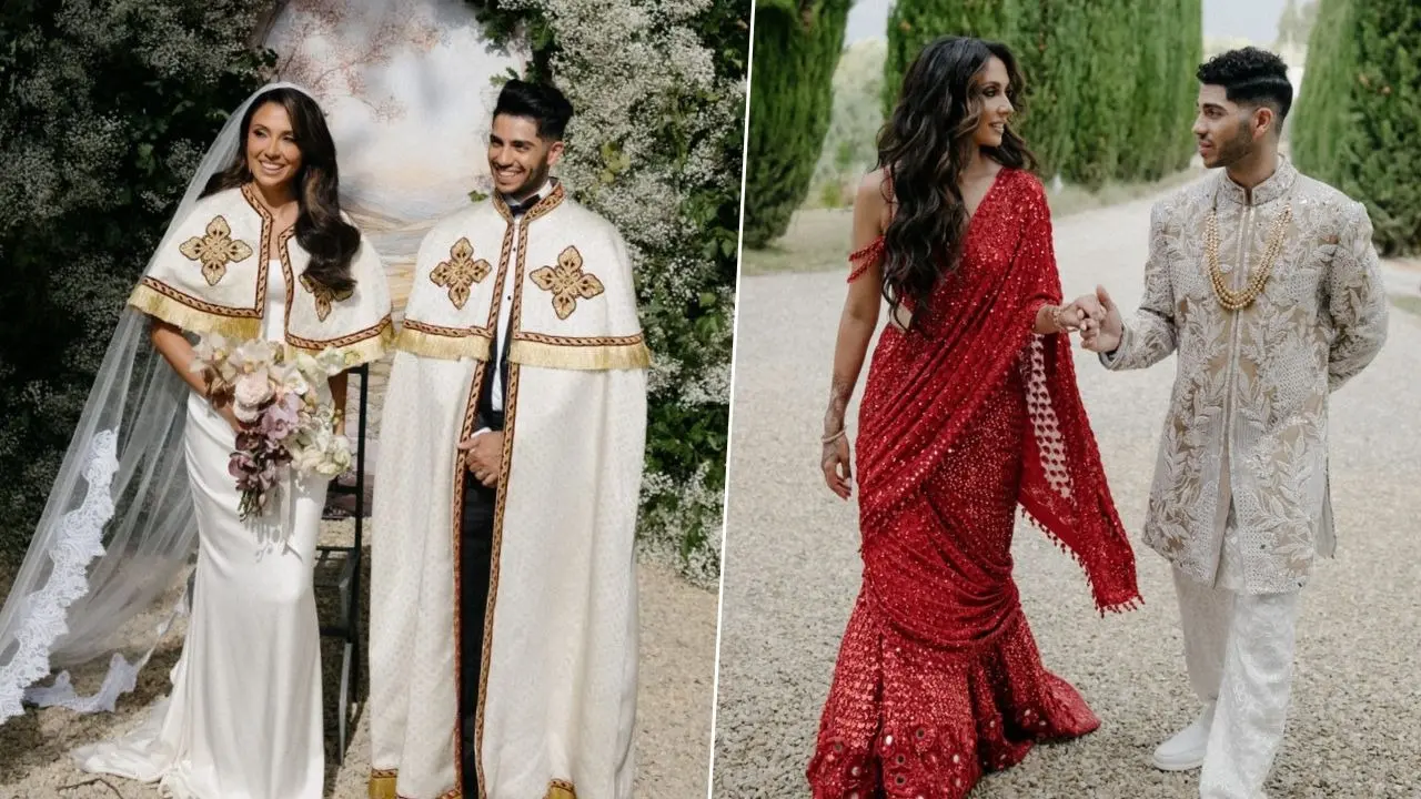 Inside Aladdin Actor Mena Massoud-Emily Shah’s Hindu And Coptic Christian Wedding Ceremonies | Watch Inside Aladdin Actor Mena Massoud-Emily Shah’s Hindu And Coptic Christian Wedding Ceremonies | Watch