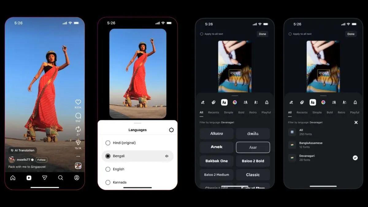 Instagram Now Lets You Translate Reels to Bengali, Tamil, 3 More Indian Languages instagram