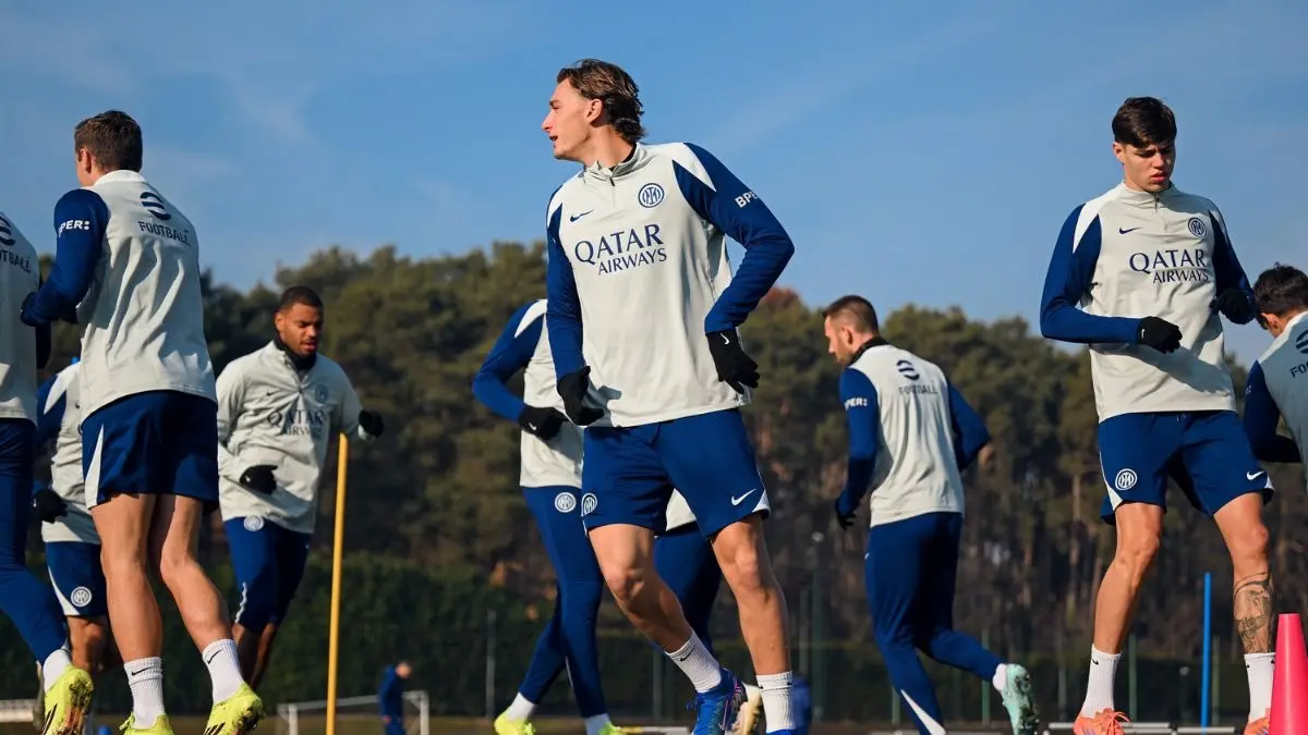 Inter Milan players training ahead of Pisa clash