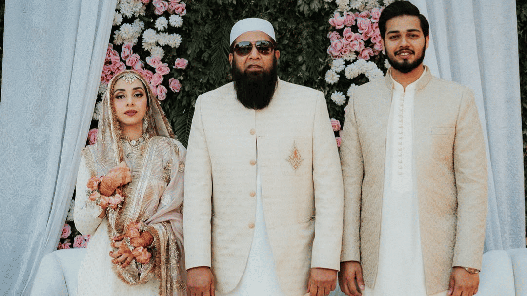 Inzamam ul haq son bride seen without hijab