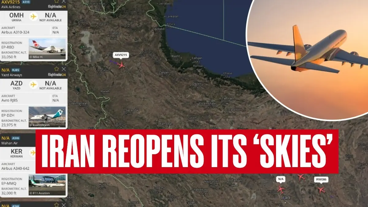 Iran Opens Airspace After Hours-Long Closure, Some Indian Flights Disrupted Iran Opens Airspace After Hours-Long Closure, Some Indian Flights Disrupted