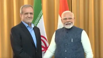 Iranian President Masoud Pezeshkian and PM Modi.
