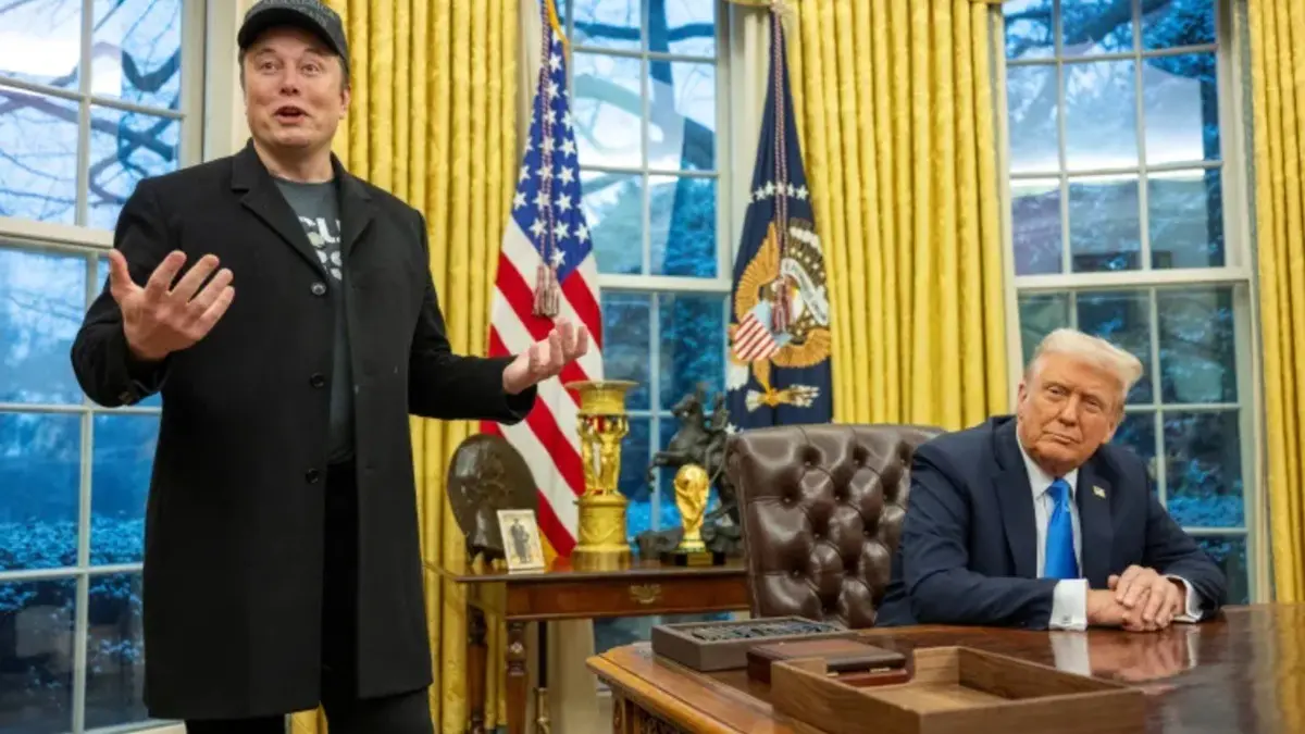 "Is anybody unhappy with Elon? If you are, we will throw you out of here," Trump joked, prompting applause from those around the table.