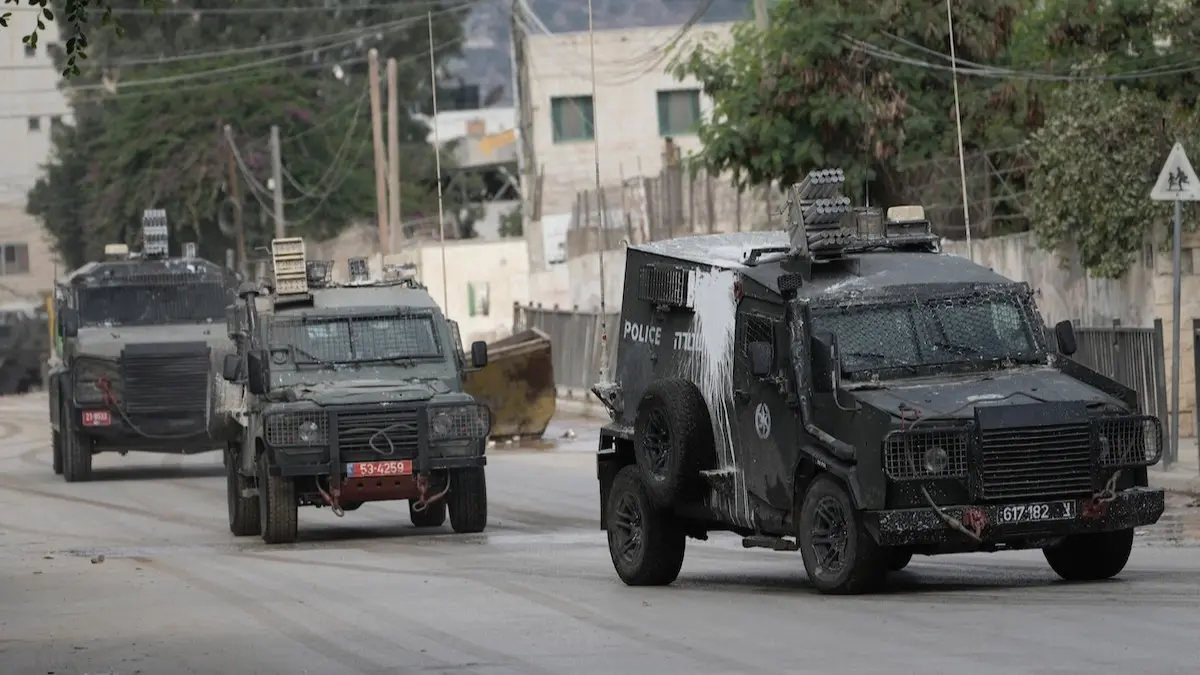 Israeli armoured vehicles move in West Bank city of Jenin