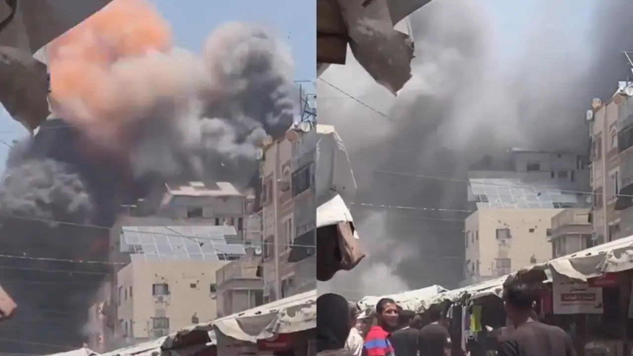 Video Captures Exact Moment When Israeli Strike Shatters Harb Building In Northern Gaza Israeli Strike Shatters Harb Building In Northern Gaza