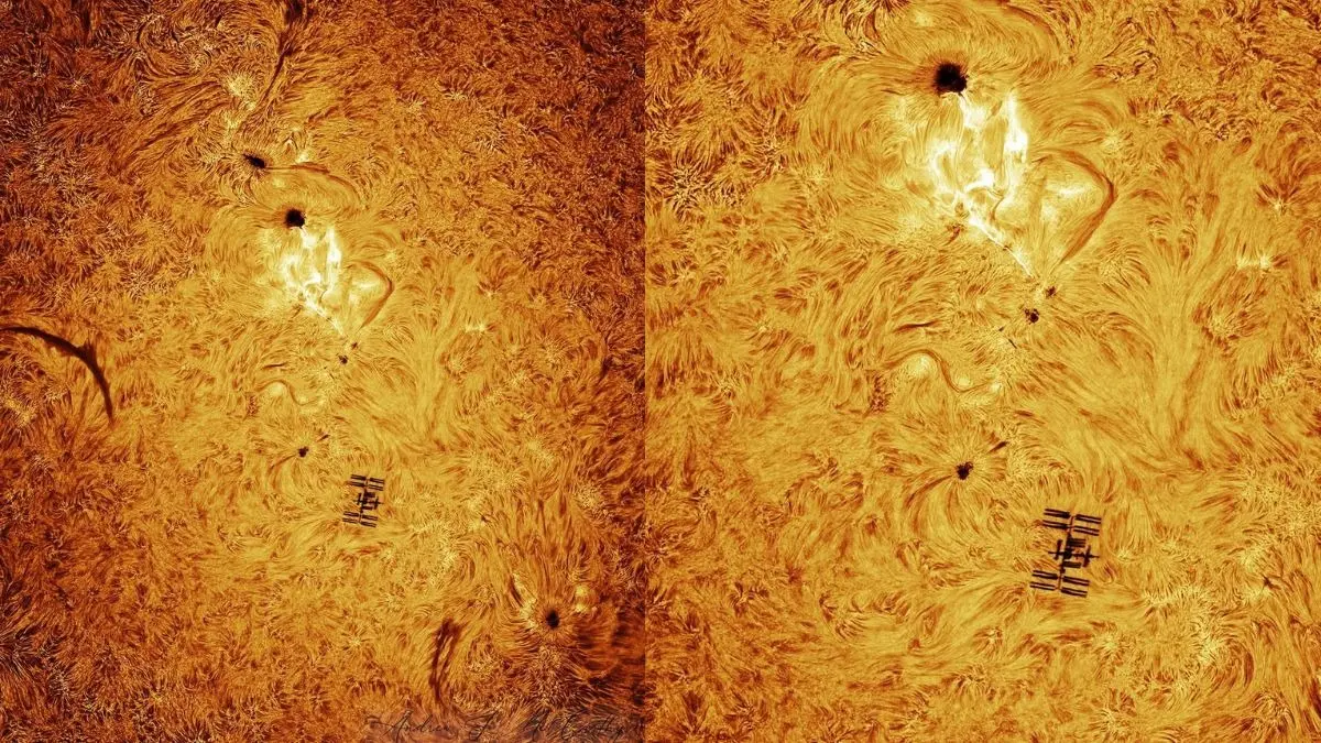 ISS Crosses the Sun: US Photographer Captures Stunning Space Moment ISS Crosses the Sun: US Photographer Captures Stunning Space Moment