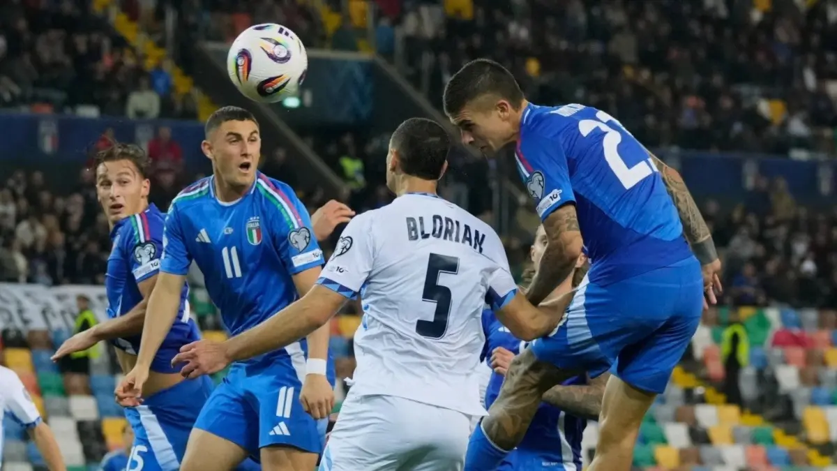 Italy's Gianluca Mancini in action during FIFA World Cup 2026 Group Qualifiers against Israel