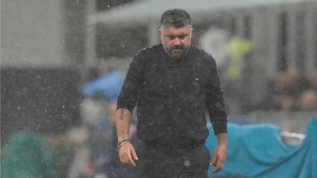 Italy’s head coach Gennaro Gattuso during the 2026 World Cup Group I qualifier match against Norway