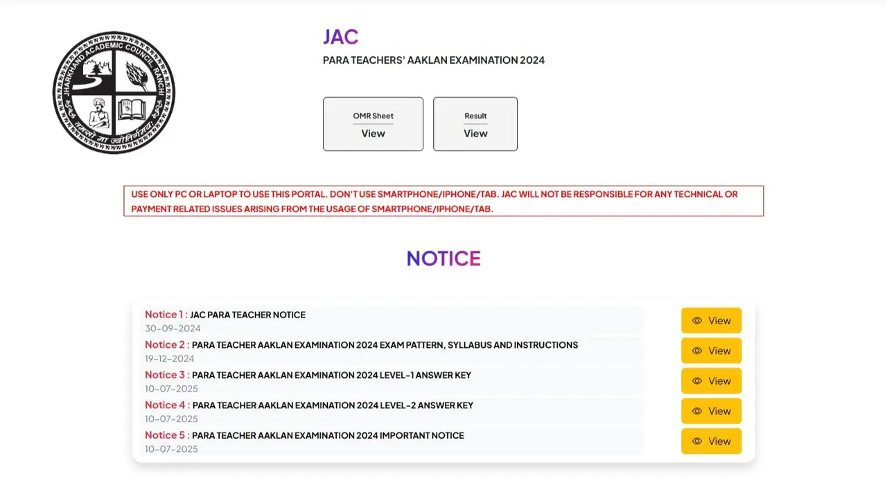 JAC Para Teacher Aaklan Result 2024 Declared at jac.jharkhand.gov.in, Here's How to Check JAC Para Teacher Aaklan Result 2024 Declared
