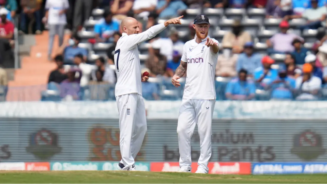 Jack Leach and Ben Stokes during IND vs ENG Test series in 2024