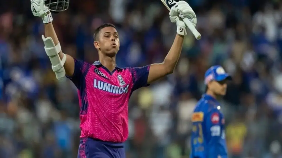 Jaiswal to Quit Rajasthan Royals? KKR Fans Invite Him After Yashasvi's Cryptic Insta Post Goes Viral Jaiswal celebrates his ton vs MI