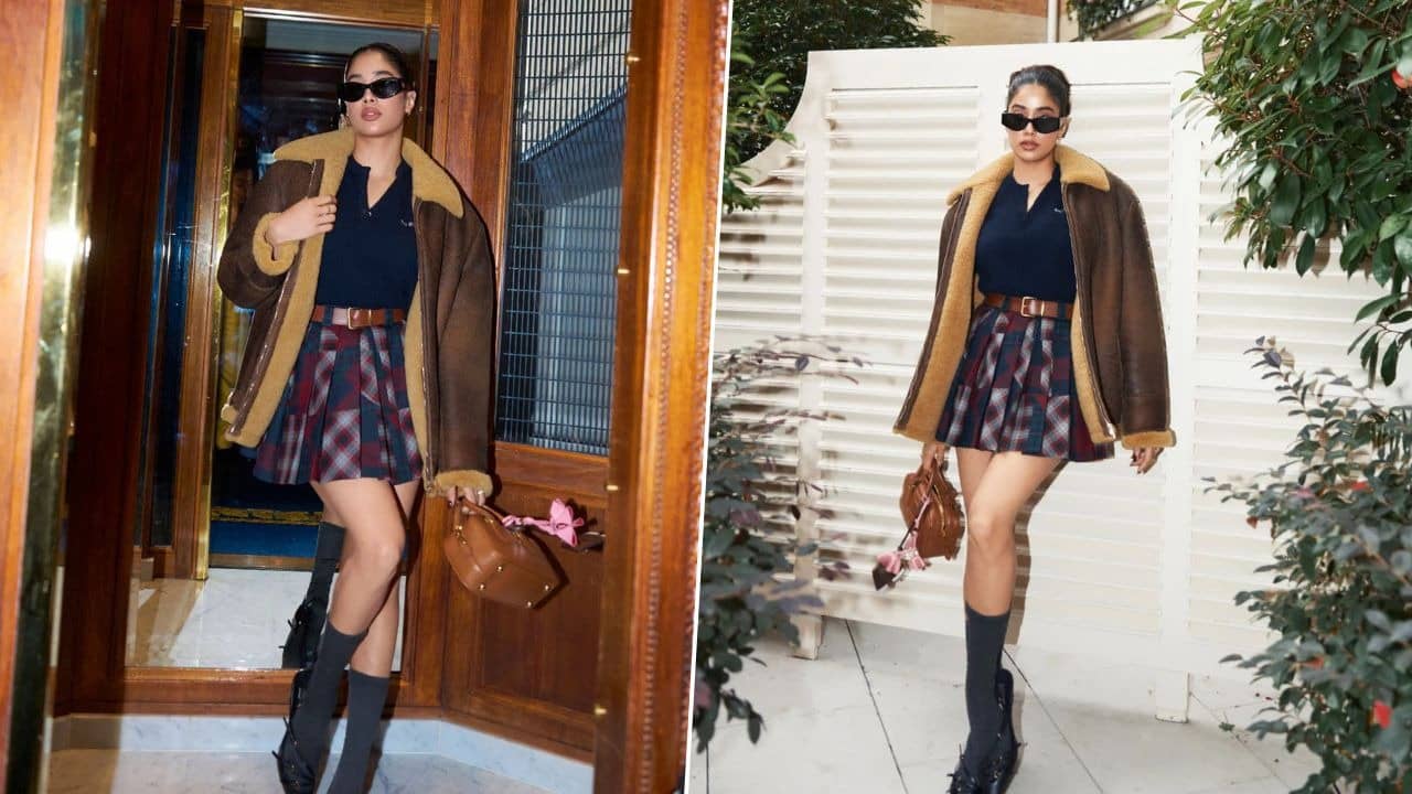 Janhvi Kapoor's Miu Miu Outfit At Paris Fashion Week Is An Ode To Britney Spears' Hit Me Baby One More Time