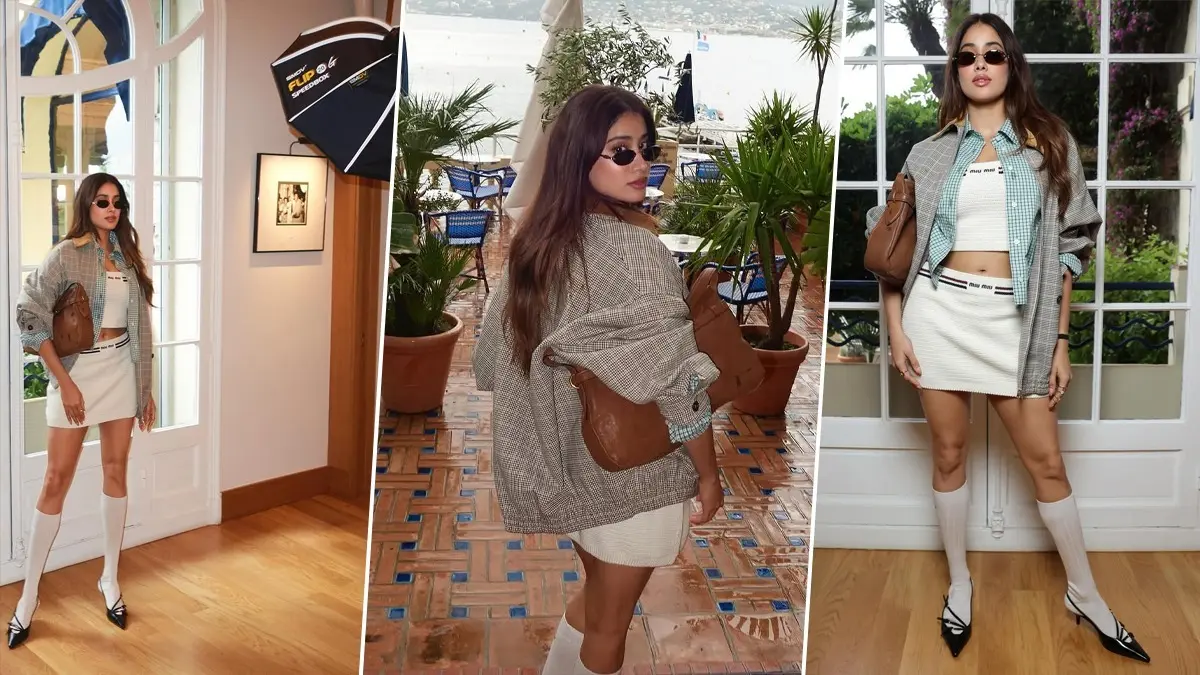 Janhvi Kapoor Rocks Tenniscore In Off-Duty Look At Cannes 2025 After Homebound Premiere | Photos Janhvi Kapoor stepped out for a Miu Miu event at the French Riviera