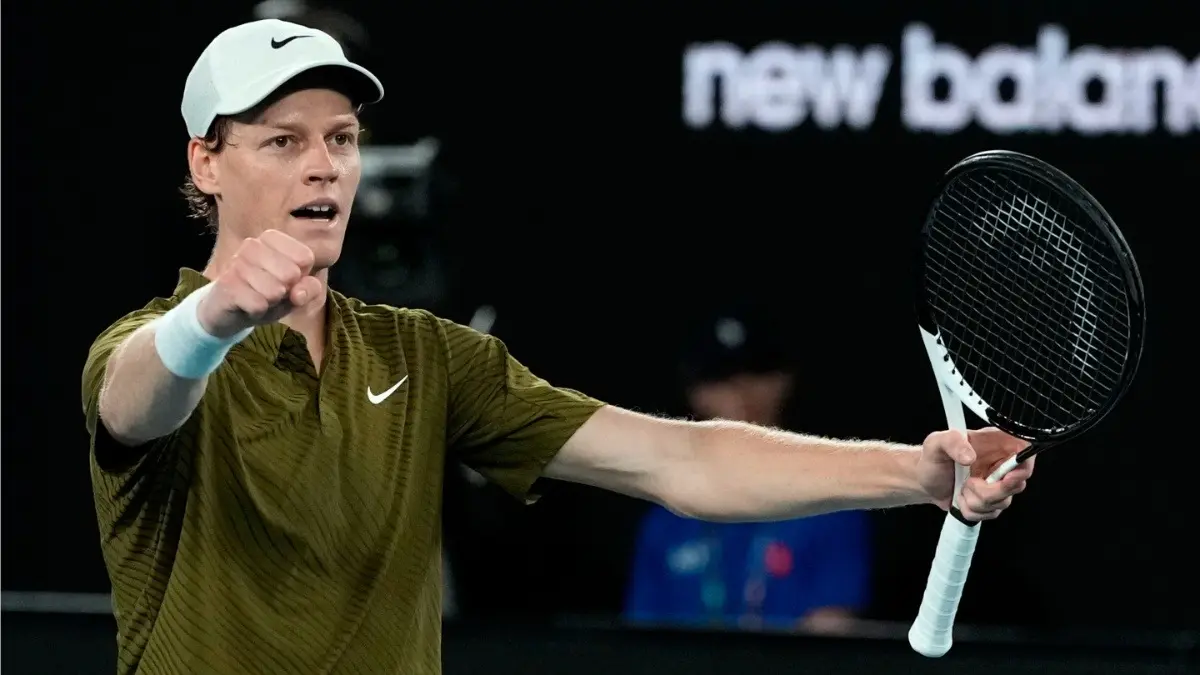 Australian Open 2026: Jannik Sinner Outclasses Ben Shelton, Sets Up Semi-Final Clash Against Novak Djokovic Jannik Sinner reacts after defeating Ben Shelton in their quarterfinals at the Australian Open 2026