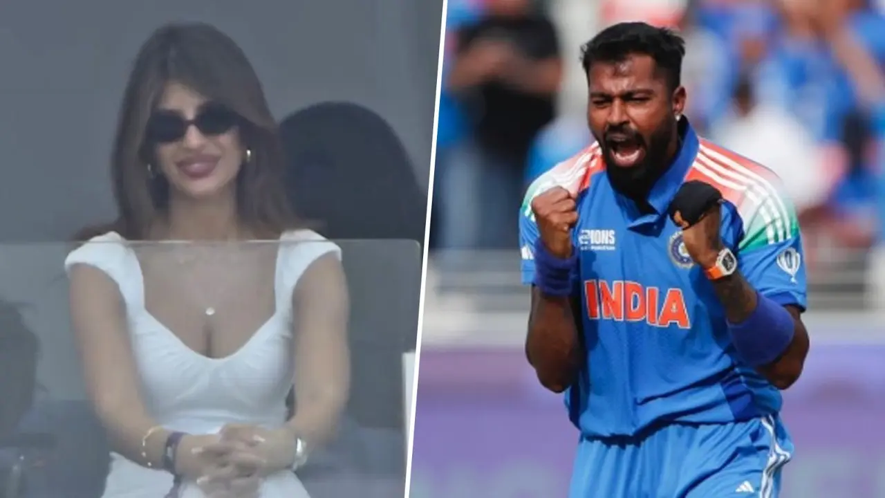 jasmin walia gives flying kiss to hardik pandya during ind vs pak match