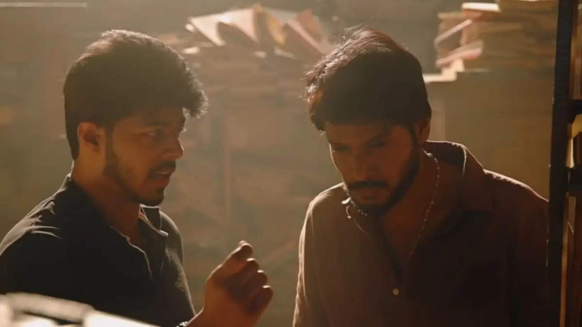 Jason Sanjay with Sundeep Kishan at Sigma set.