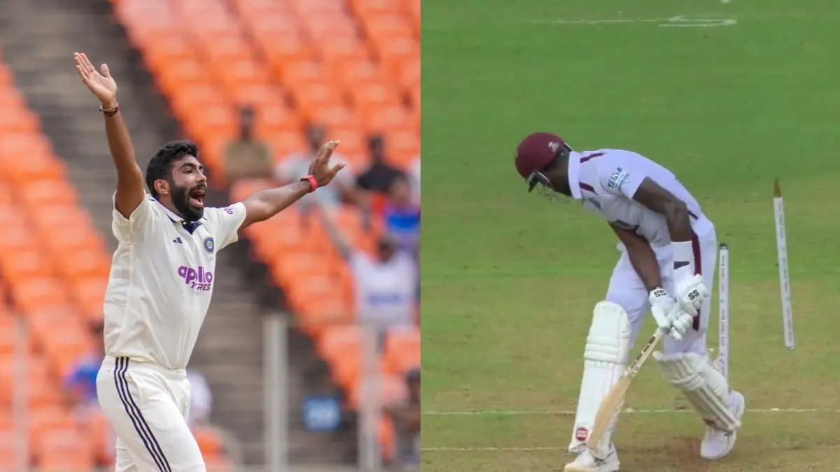 WATCH | Jasprit Bumrah's Inch-Perfect Yorker Clean Bowls Justin Greaves During Ind-WI 1st Test in Ahmedabad Jasprit Bumrah
