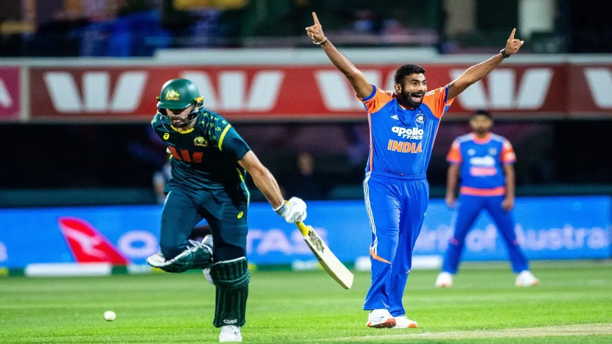 Jasprit Bumrah celebrates a wicket