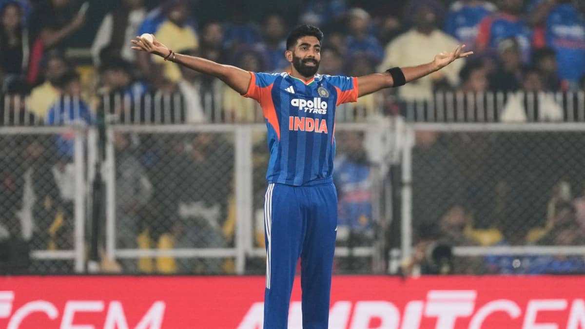 Jasprit Bumrah celebrates his wicket