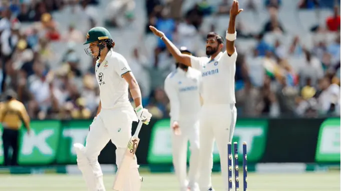 Jasprit Bumrah celebration on Sam Konstas Wicket