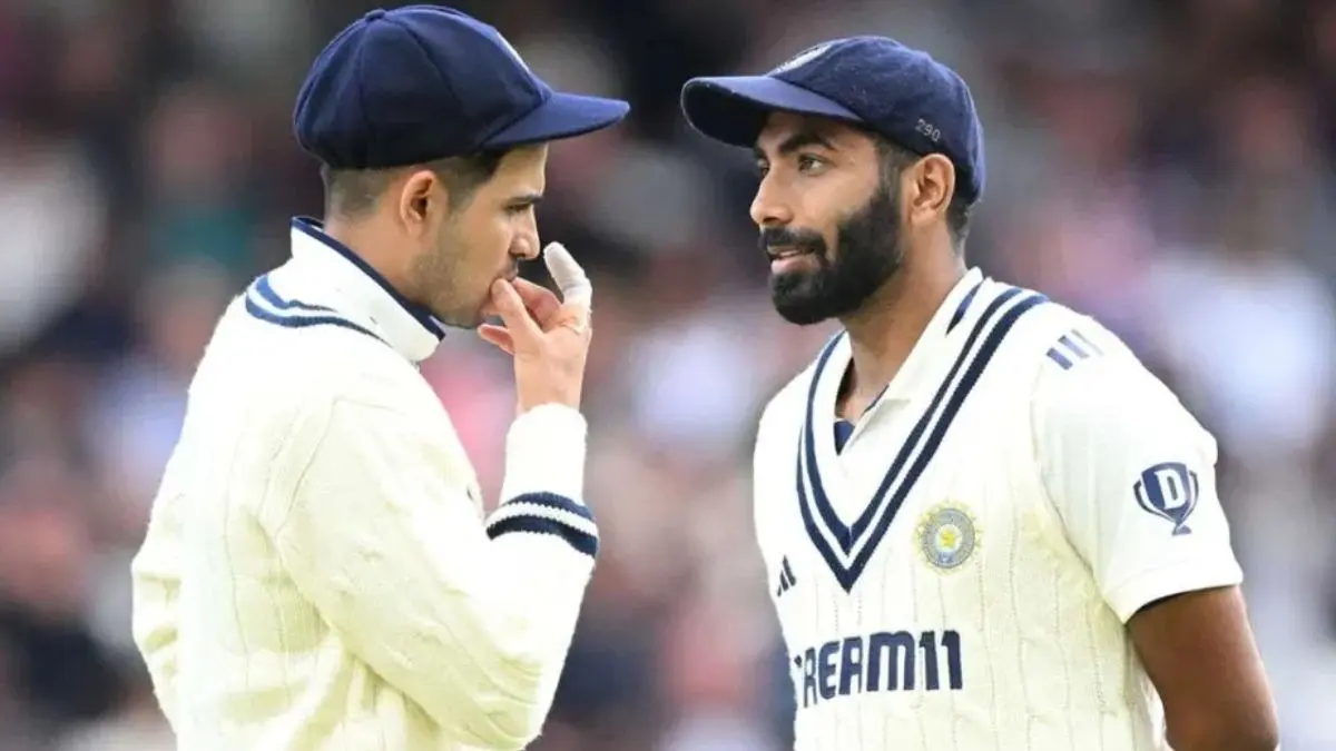 Jasprit Bumrah with Indian captain Shubman Gill