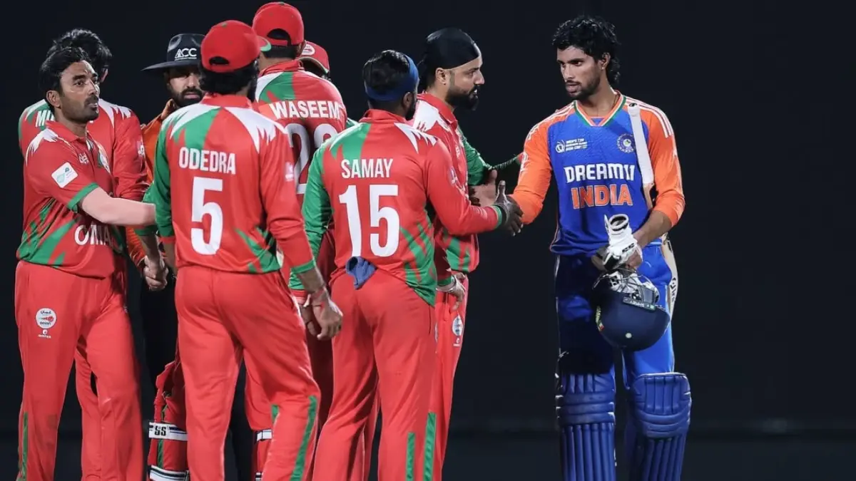 Jatinder Singh and his team greet Tilak Varma