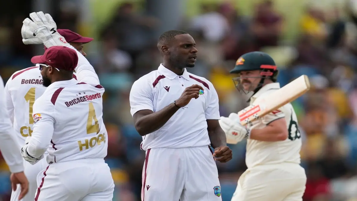 Australia Hit 30-Year Low In Barbados, Pat Cummins' Side Registers Unwanted Record Against West Indies In First Test Jayden Seales celebrates after dismissing Travis Head