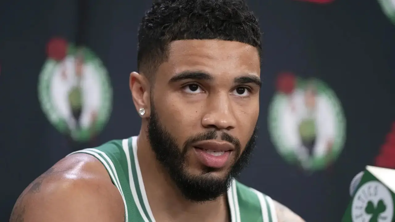 NBA champion Celtics prepare for banner night and opener against rival New York Knicks Jayson Tatum