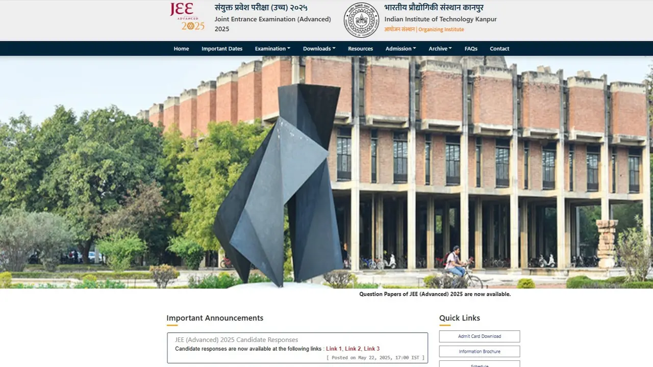 JEE Advanced 2025 Response Sheets Out at jeeadv.ac.in, Check Direct Link Here