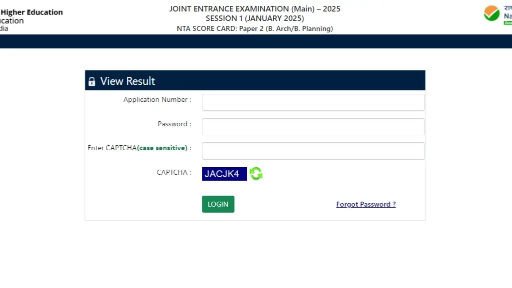 JEE Main 2025 Paper 2 Result Declared at jeemain.nta.nic.in, Direct Link to Check JEE Main 2025 Paper 2 Result