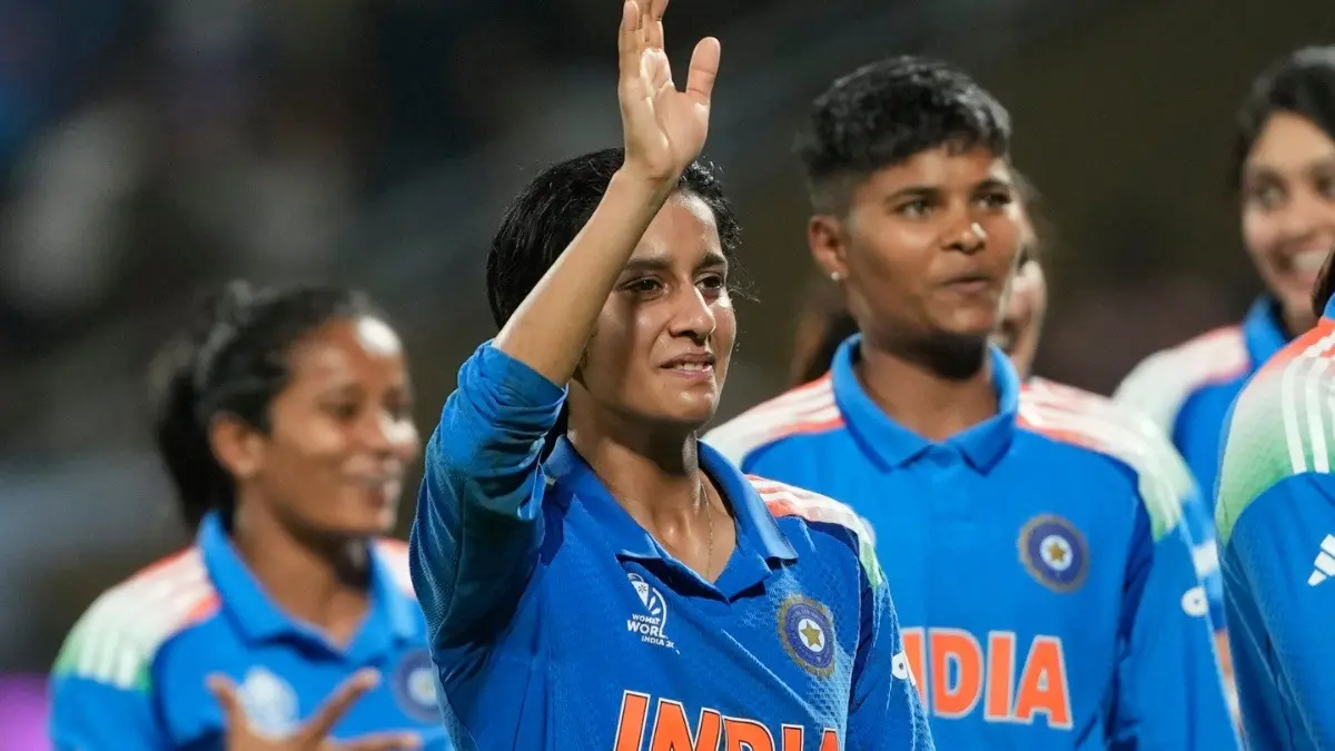 Jemimah Rodrigues celebrates after India's win over Australia