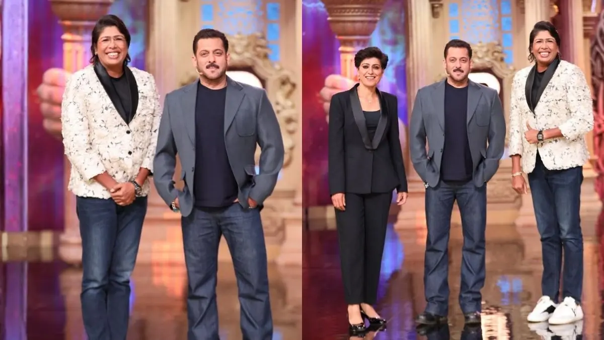 jhulan goswami anjum chopra on set of bigg boss 19