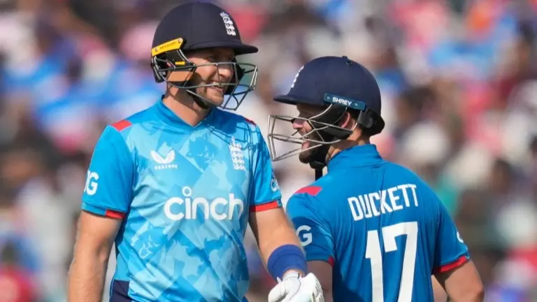 Joe Root and Ben Duckett during 3rd ODI