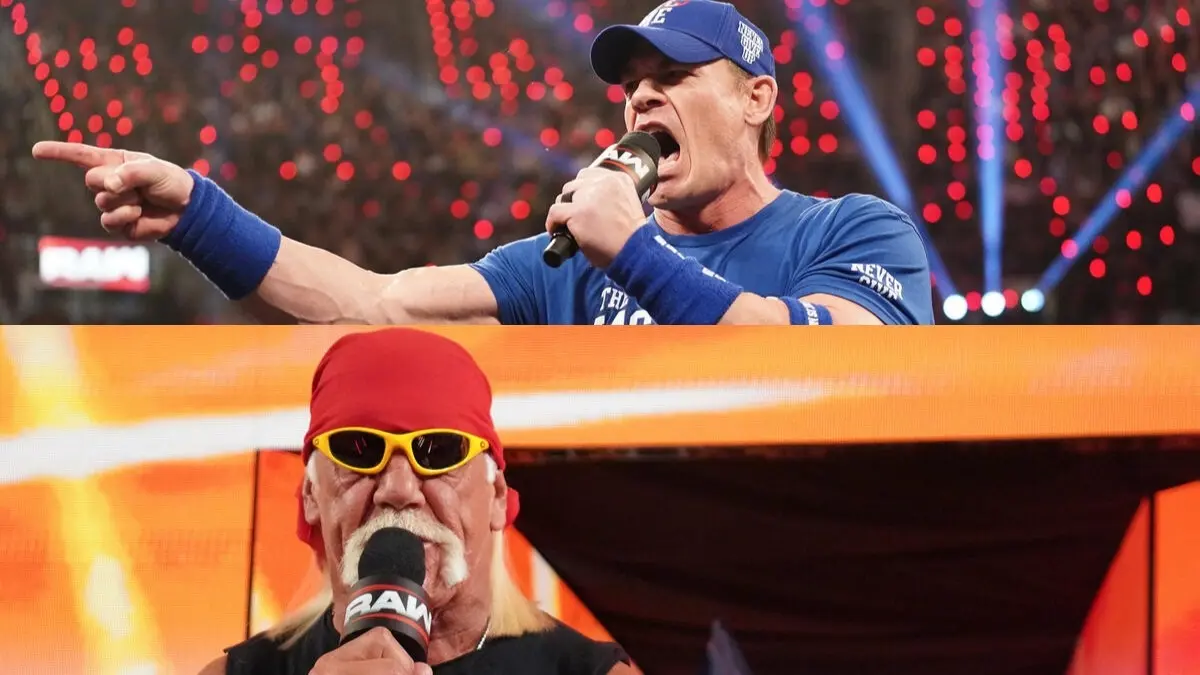 'I Just Got Disconnected': WWE Hall Of Famer Hulk Hogan Voices The Biggest Concern With John Cena's Sudden Heel Turn John Cena and Hulk Hogan during WWE's first episode which was streamed on Netflix