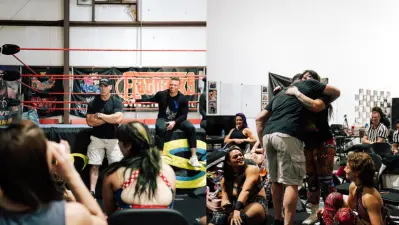 John Cena interacts with young wrestling talents in Bayley's Independent Lodestone Seminar
