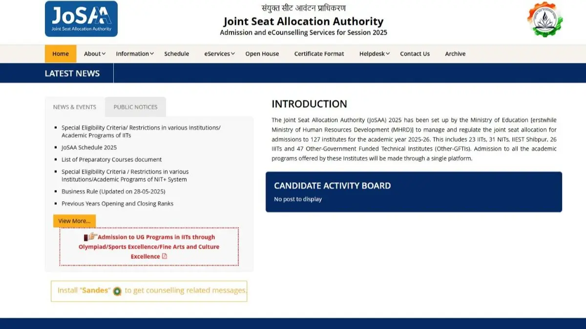 JoSAA Counselling 2025 Registration to Begin Tomorrow at josaa.nic.in, Check Step-by-Step Guide to Apply JoSAA Counselling 2025 Registration to Begin Tomorrow at josaa.nic.in, Check Step-by-Step Guide to Apply