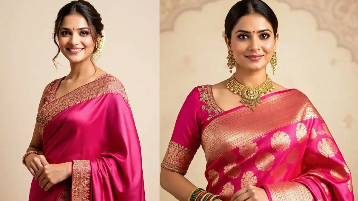 Kajari Teej 2025 Saree Designs: कजरी तीज के लिए Fancy Saree के Latest Designs Kajari Teej 2025 Saree Designs: कजरी तीज के लिए Fancy Saree के Latest Designs