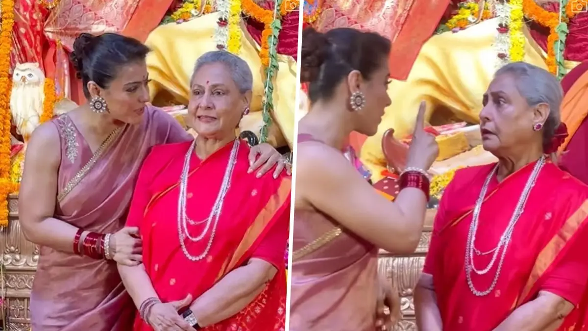 Kajol and Jaya Bachchan at Durga Puja pandal