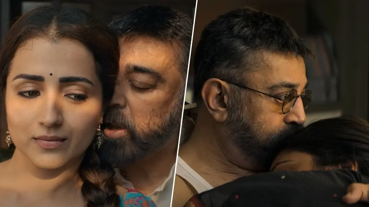 Kollywood Cupid At 70: Kamal Haasan Trolled For Lip Lock With Abhirami, Romantic Scenes With Trisha In Thug Life Trailer Kamal Haasan shares romantic scenes with Abhirami and Trisha in Thug Life